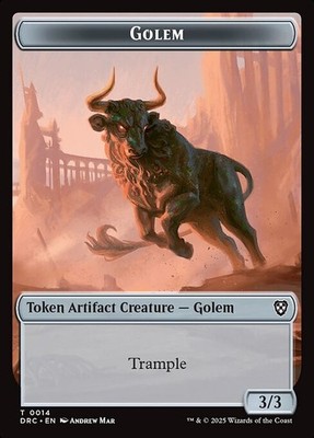 (x4) Thopter Golem (Trample) 0014 0010 Set of Double Sided Tokens DRC MTG NM