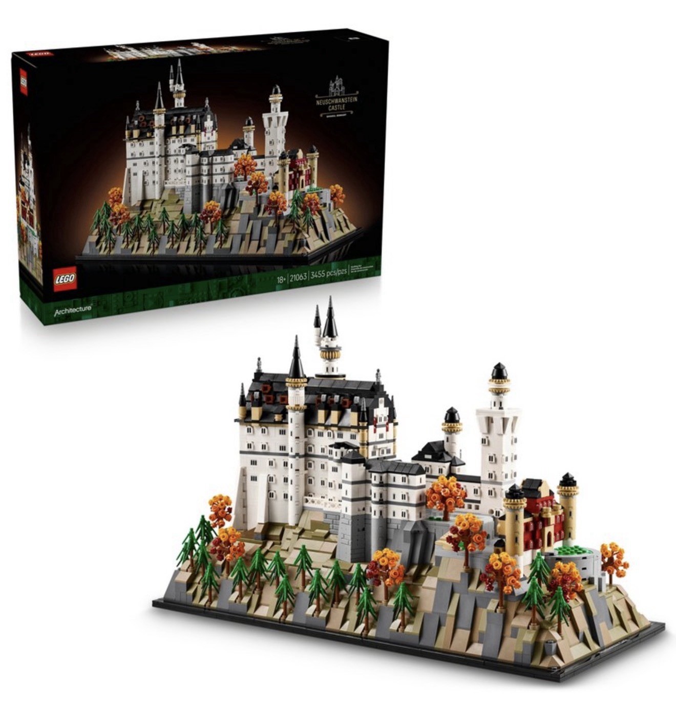LEGO Neuschwanstein Castle 21063 Architecture, 3455 Pieces, 18+, Complete Set