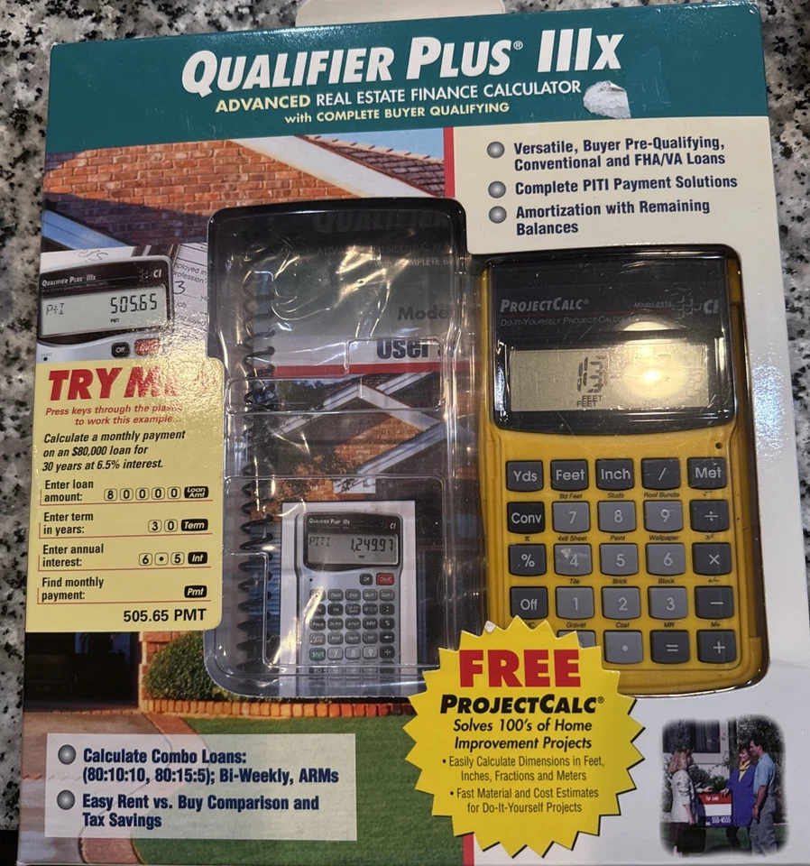 Qualifier Plus IIIx Real Estate Finance Calculator NIB Missing 1 Free Proj Call - Image 2 of 4