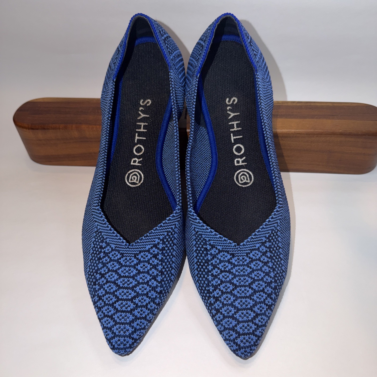 Rothy's The Point Flat in Lapis Python Blue Rare … - image 12