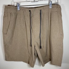 Men's Eddie Bauer 2XL Pull-on Woven Tech Shorts Duck Brown Water Repellent A0026