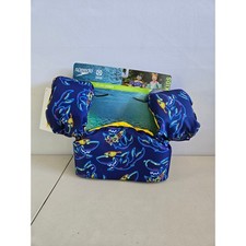Speedo Kids Splash Jammer Life Jacket PFD 33-55 lbs Neon Shark Navy Blue NEW