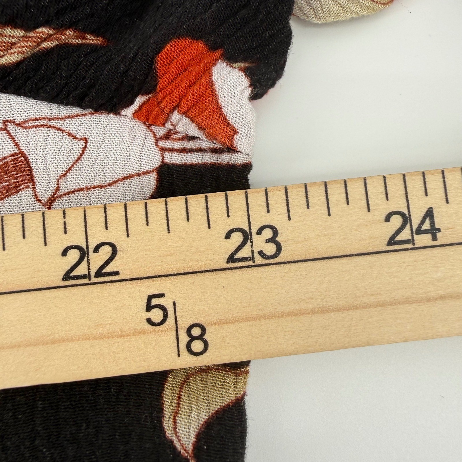 Knox Rose Womens Black Floral Kimono Cardigan Open Front Lightweight Size L