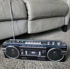 Vtg Sanyo M7770K Stereo Radio Cassette Recorder Boombox- Cassete Needs Repair