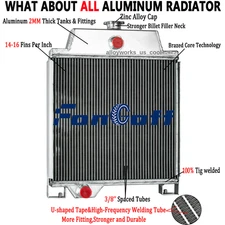 3 Core Aluminum Radiator Fits John Deere JD300 JD301 920 820 1020 1120 AT20797.