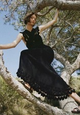 NWOT ULLA JOHNSON Fiora crochet-trimmed ribbed stretch-knit midi dress. Size M