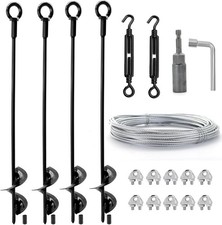 4 Pack 18" Ground Anchors Shed Anchor Kit, Swing Set Heavy Duty black