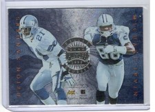 DEION SANDERS,IRVIN,NOVACEK  1996 PLAYOFF QUAD INSERT CARD COWBOYS