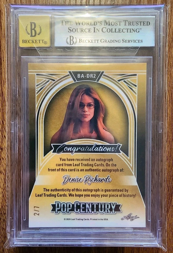 2024 Leaf Pop Century - DENISE RICHARDS - Crystal Pink Auto 2/7 (Beckett 9 MINT) - Image 2 of 2