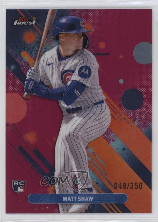 2025 Topps Finest Common Magenta Refractor 49/350 Matt Shaw #85 Rookie RC