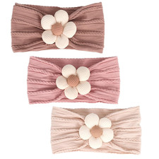 3 Pcs Baby Flower Headbands Baby Girls Nylon Headband Soft Hairbands Hair Access