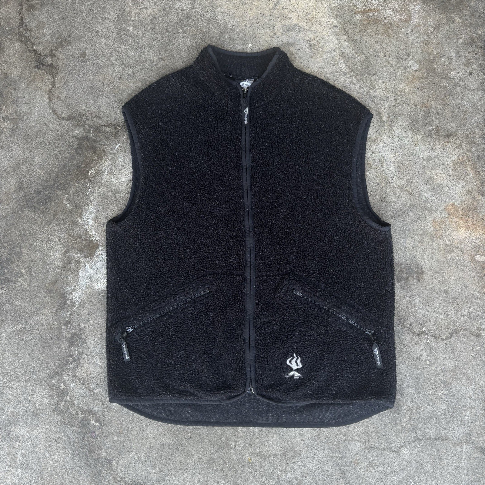 Vintage 90s Quiksilver Snow Deep Pile Fleece Vest Men's Large