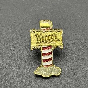 Wendy’s North Pole Christmas Glitter Snow Employee Lapel Hat Pin