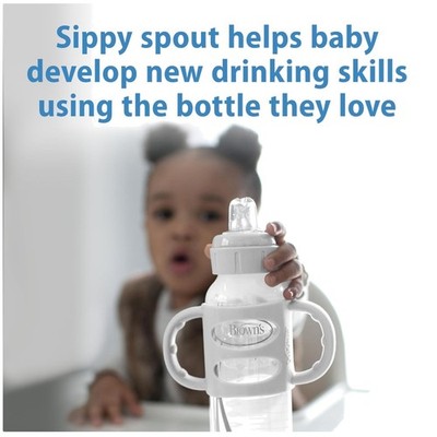 Dr. Brown s Silicone Sippy Bottle, Green/Gray, 2-Pack