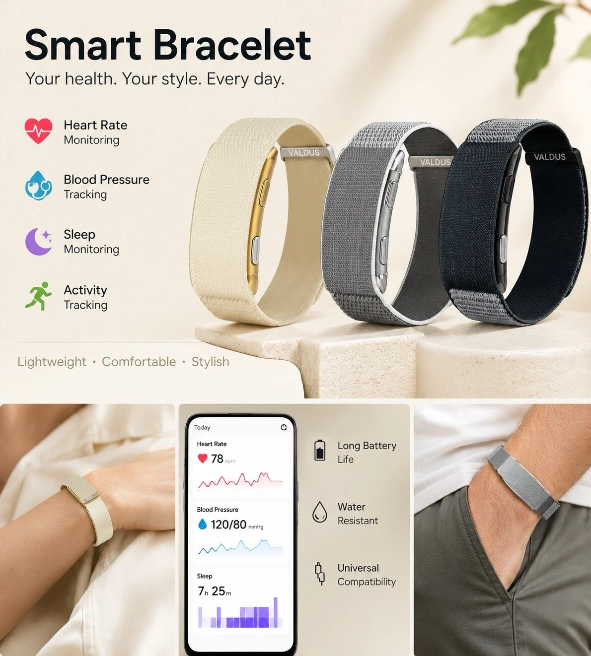 VALDUS VITRO ECG Smart Bracelet Heart Rate Blood Pressure Fitness Waterproof
Opens in a new window o