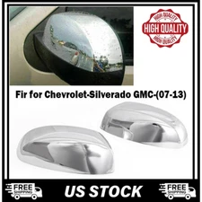 2Pcs Full Chrome Mirror Cover Caps Fits Chevy Silverado GMC Sierra Yukon 2007~13