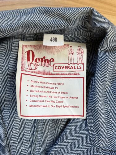Nuevo de Lote Antiguo Monos Berna Para Hombres 46R Azul Denim Espiga Monos Ropa de Trabajo - Imagen 2 de 14