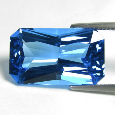 20.20Cts Ravishing Natural Swiss Blue Topaz 20.3x12x9mm Radiant Cut Gemstone-VDO