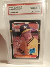 1987 Donruss Mark McGwire RC Rookie #46 PSA 10 Gem Mint Oakland A’s Athletics