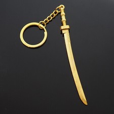 Llavero largo Samurai Katana espada feudal Japón guerrero llavero colgante dorado