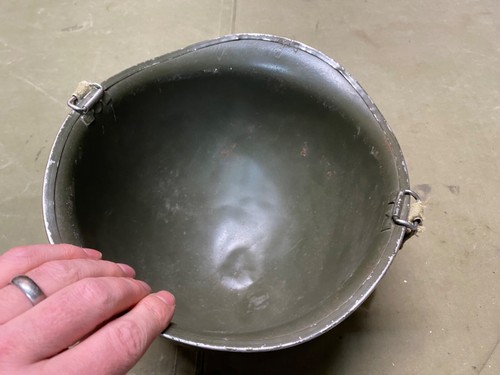 ORIGINAL WWII US ARMY M1 HELMET SHELL, FRONT SEAM, ORIGINAL PAINT - Picture 10 of 12