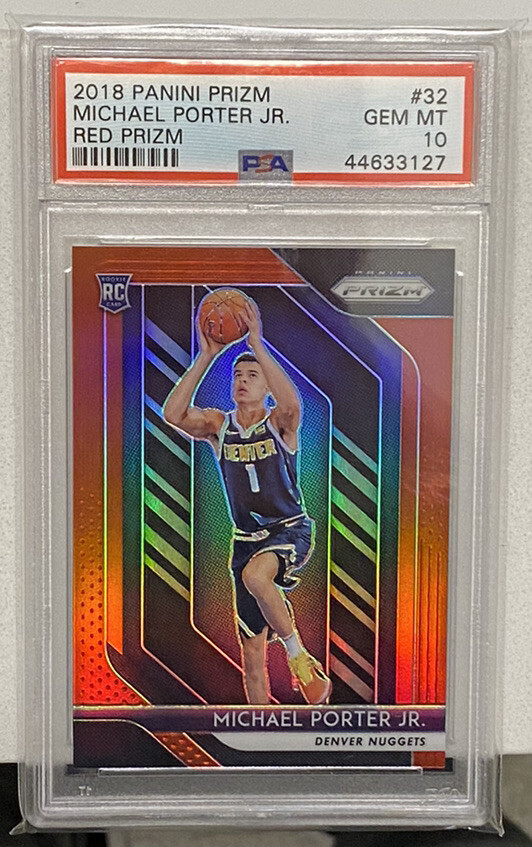 🔥🔥2018-19 PANINI PRIZM MICHAEL PORTER JR. #32 RED /299 RC ROOKIE PSA 10 📈📈