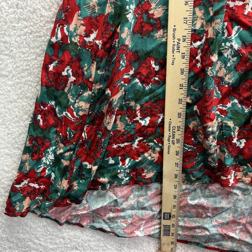 Anthropologie Dress Womens Medium Red Porridge Floral Striped Peep Hem Sun Lit - Picture 8 of 13