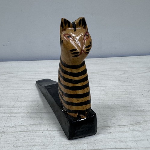 Puerta de madera vintage para gato, tapón de puerta cuña soporte de puerta para gato hecho a mano en Indonesia - Imagen 1 de 6