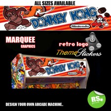 Donkey Kong graphic Arcade Artwork Marquee Stickers Graphic All Sizes