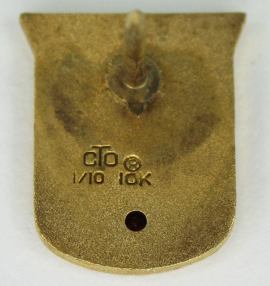 Kansas University Medical Center Service Pin cTo OC Tanner 10k Gold with 1 Ruby - Image 4 of 4