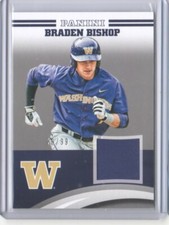 2016 Panini Collegiate Washington Huskies Jersey Silver Braden Bishop /99 FlatSH