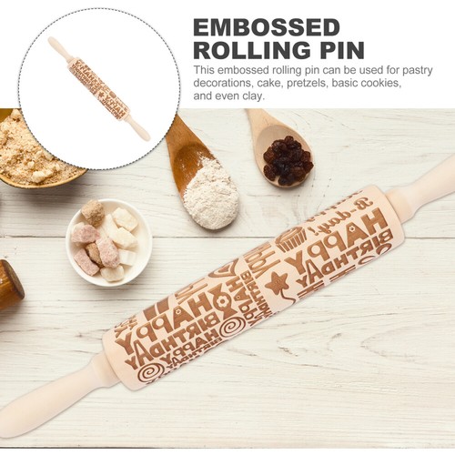 Convenient Engraved Rolling Pin Birthday Rolling Stick Pastry Rolling Pin - Picture 12 of 12