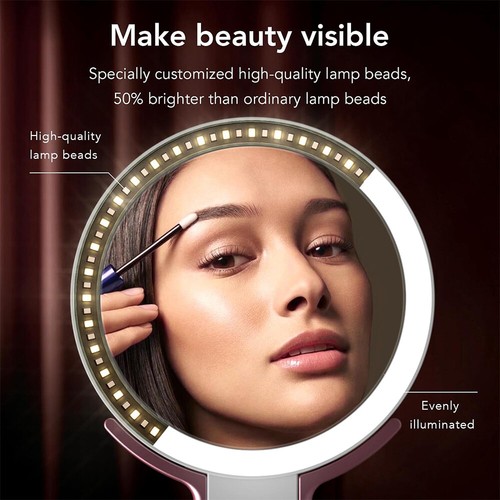 Makeup Mirror with Lights, Rechargeable Double Sided 10X /1X Magnifying Mirror - Picture 5 of 14