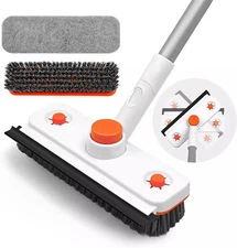 Long Handled Tub Tile Scrubber, ZUBULUN 60 Inches Shower Cleaning Brush with 360
