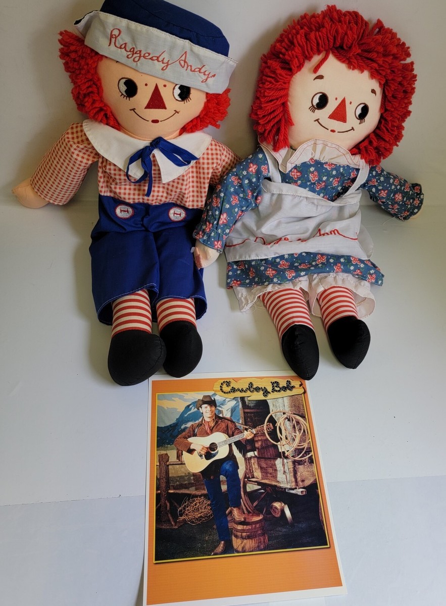 Vintage Raggedy Ann & Andy Dolls 8458 and 8459 Kickerbocker Vintage Raggedy Ann & Andy Dolls 8458 and 8459 Kickerbocker