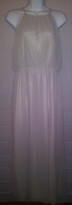 BabyOnline NEW W/Tag Women's Size Large Grey V-Neck Tulle Gown $120
