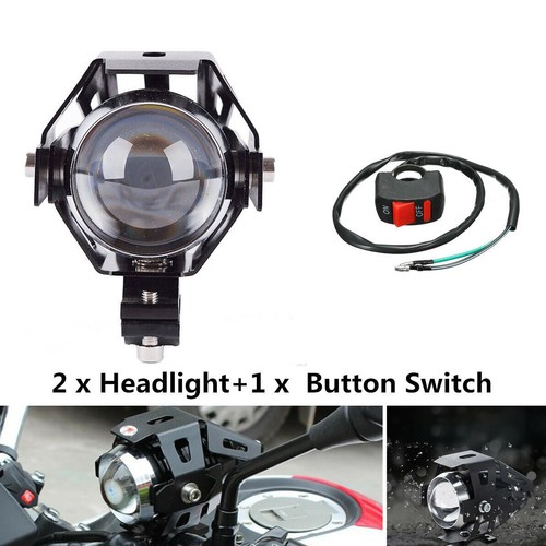 2x 125W U5 Motorcycle Scooter LED Headlight Driving Fog Lights Spot Lamp+Switch - 第 1/15 張圖片