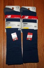2 Pair KIDS New Balance All Sport Stability Fit Support Over Calf Socks NAVY W5