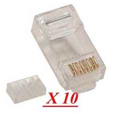 Lot 10 CAT 6 Plugs 2 parts,CAT 6 Module, RJ45...