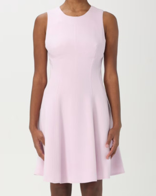 Elisabetta Franchi Sleeveless Midi Knee Length Quartz Pink Dress Sz 40 US 8 NWT