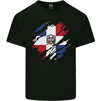 Torn Dominican Republic Flag Dominicanos Day Kids T-Shirt Boys