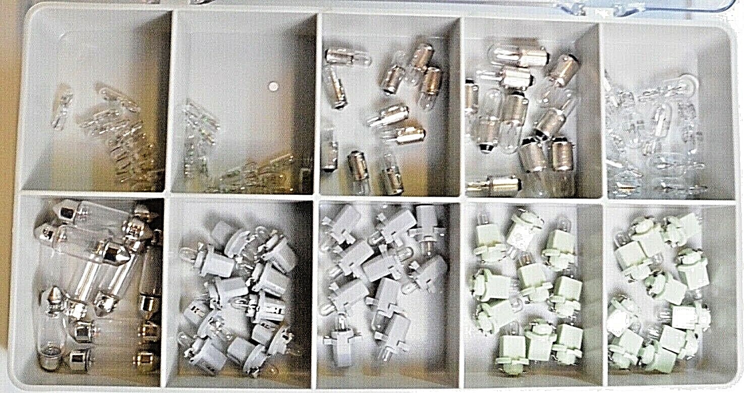 Coffret de lampes miniatures pour la maintenance des circuits 24V W2 BA7S