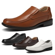 Men's Square Toe Formal Dress Loafers Shoes Casual Shoes Brown US Size 6.5-15