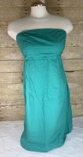 Gap Dress Womens M Teal Strapless Side Zip Summer Coastal Preppy