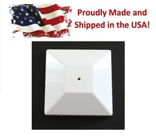 White Nominal 4x4 Plastic Fence Post Caps with Nail Hole (3-5/8"x 3-5/8")