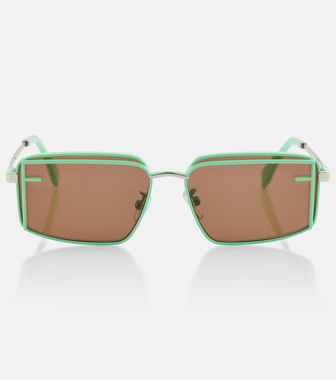 Fendi First Sight Green Rectangular Sunglasses - image 1