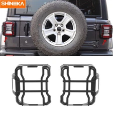 2*Black Rear Tail Light Lamp Cover Protector Guards For Jeep Wrangler JL 2018-23
