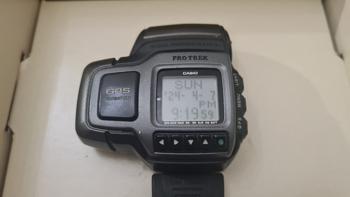 CASIO PROTREK PRT-1 GPS付き腕時計 CASIO PROTREK PRT-1 GPS Watch Rare Model Silver Digital