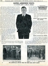 1939 Print Ad of Elliott Wisbrod Bullet Proof Vest Chicago & Minneapolis Police