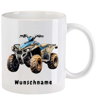 Tasse mit Quad mit oder ohne  Wunschname - 10 Motive